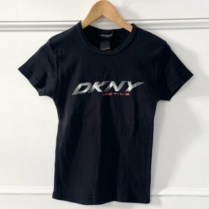 DKNY Y2K Vintage Black Cotton Tee